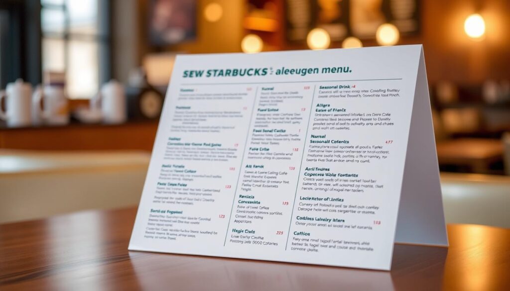 Starbucks Seasonal Allergen Menu